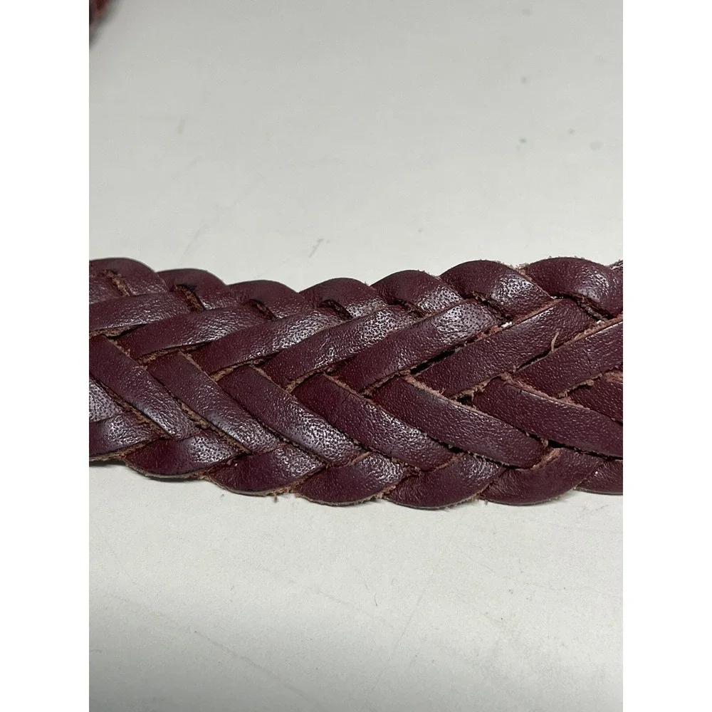 Mens Surrey Braided Leather Belt L Split Cowhide 46